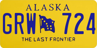 AK license plate GRW724