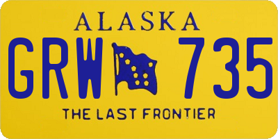 AK license plate GRW735