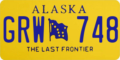 AK license plate GRW748