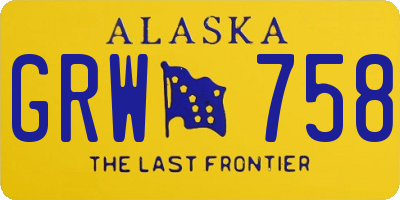 AK license plate GRW758