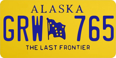 AK license plate GRW765