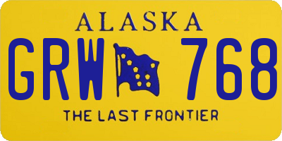 AK license plate GRW768