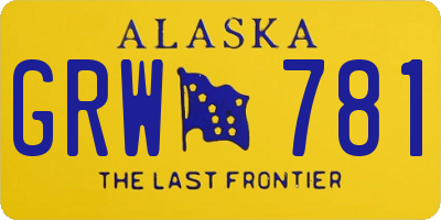 AK license plate GRW781