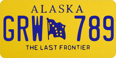 AK license plate GRW789