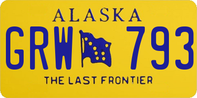 AK license plate GRW793