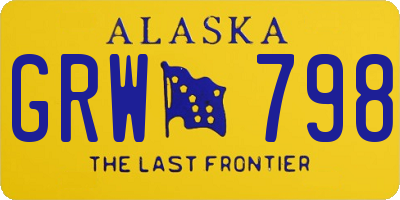 AK license plate GRW798
