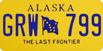 AK license plate GRW799