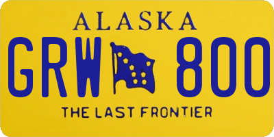 AK license plate GRW800