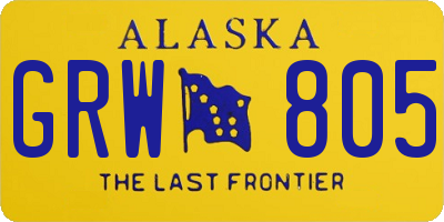 AK license plate GRW805