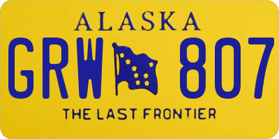 AK license plate GRW807