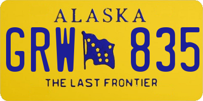 AK license plate GRW835
