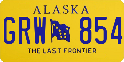 AK license plate GRW854