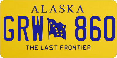 AK license plate GRW860