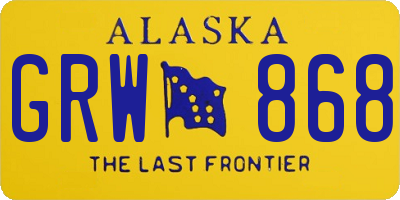 AK license plate GRW868