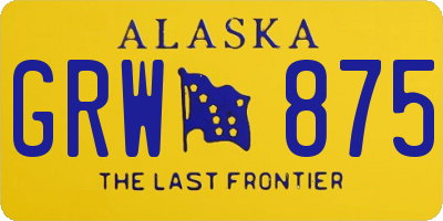 AK license plate GRW875