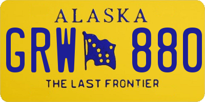 AK license plate GRW880
