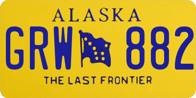 AK license plate GRW882