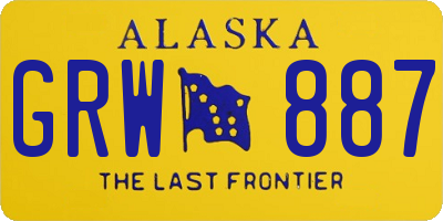 AK license plate GRW887