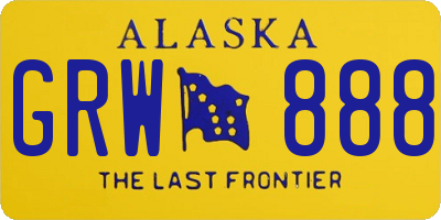 AK license plate GRW888
