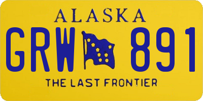 AK license plate GRW891