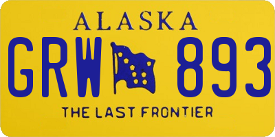 AK license plate GRW893