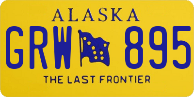 AK license plate GRW895