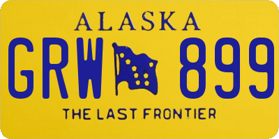 AK license plate GRW899