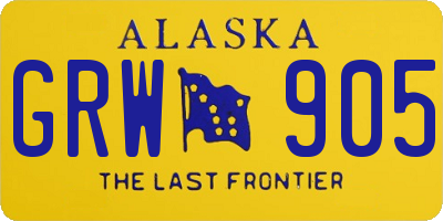 AK license plate GRW905