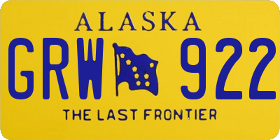 AK license plate GRW922