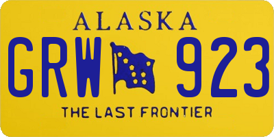 AK license plate GRW923