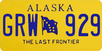AK license plate GRW929