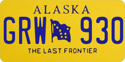 AK license plate GRW930