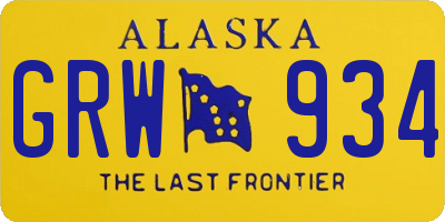 AK license plate GRW934