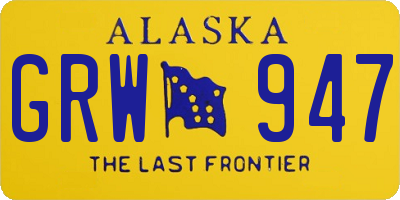 AK license plate GRW947