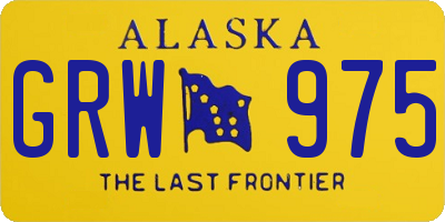 AK license plate GRW975