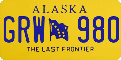 AK license plate GRW980