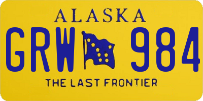 AK license plate GRW984
