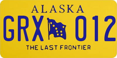 AK license plate GRX012