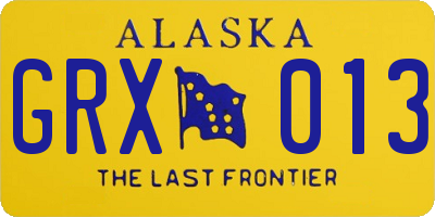 AK license plate GRX013