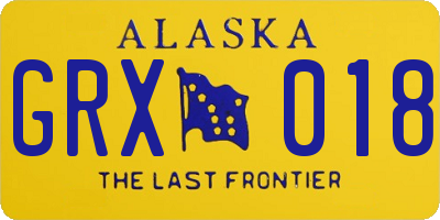AK license plate GRX018
