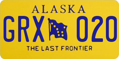 AK license plate GRX020