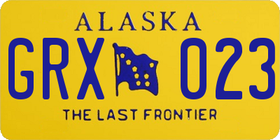 AK license plate GRX023