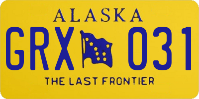 AK license plate GRX031