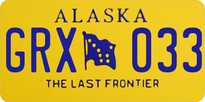 AK license plate GRX033