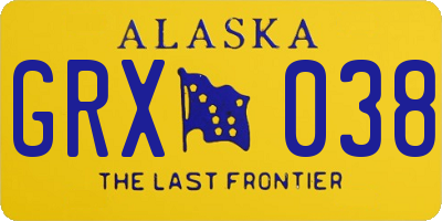 AK license plate GRX038