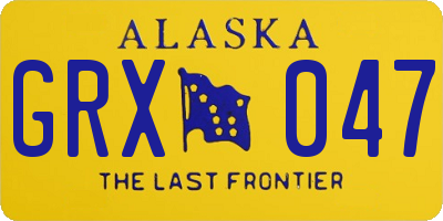 AK license plate GRX047