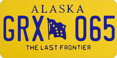 AK license plate GRX065