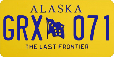 AK license plate GRX071