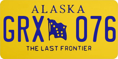 AK license plate GRX076