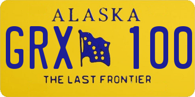AK license plate GRX100